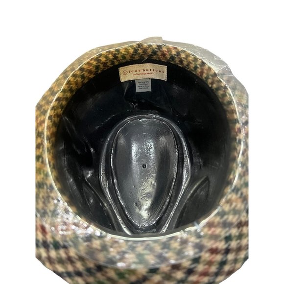 Four Buttons by San Diego Hat Co Womens Wool Blend  Houndstooth Trilby Hat - Picture 5 of 8